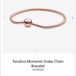 Rose Gold Pandora Snake Chain Bracelet